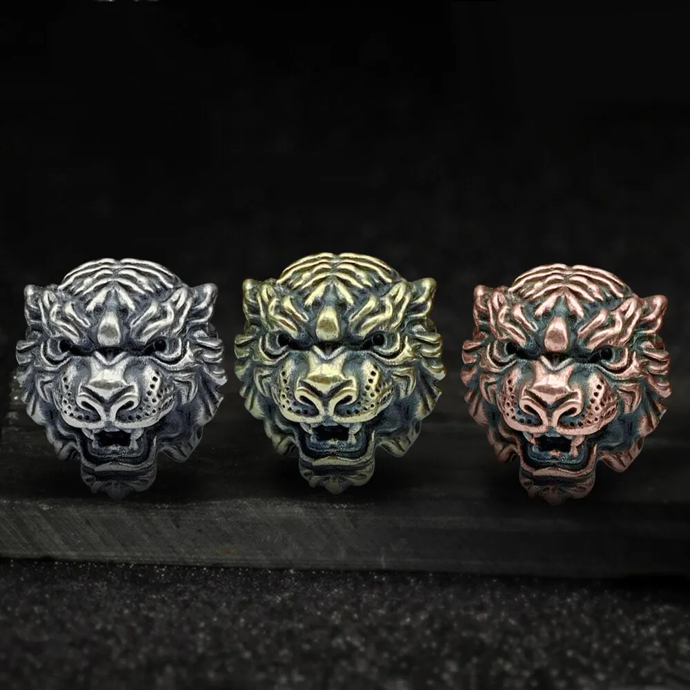 Tiger Head Copper Animal Hair Beard Bead