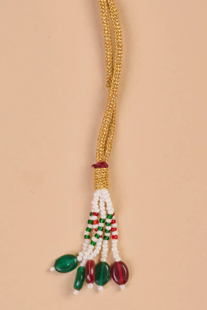 Transparent Two Layered Kundan And Pearl Mala