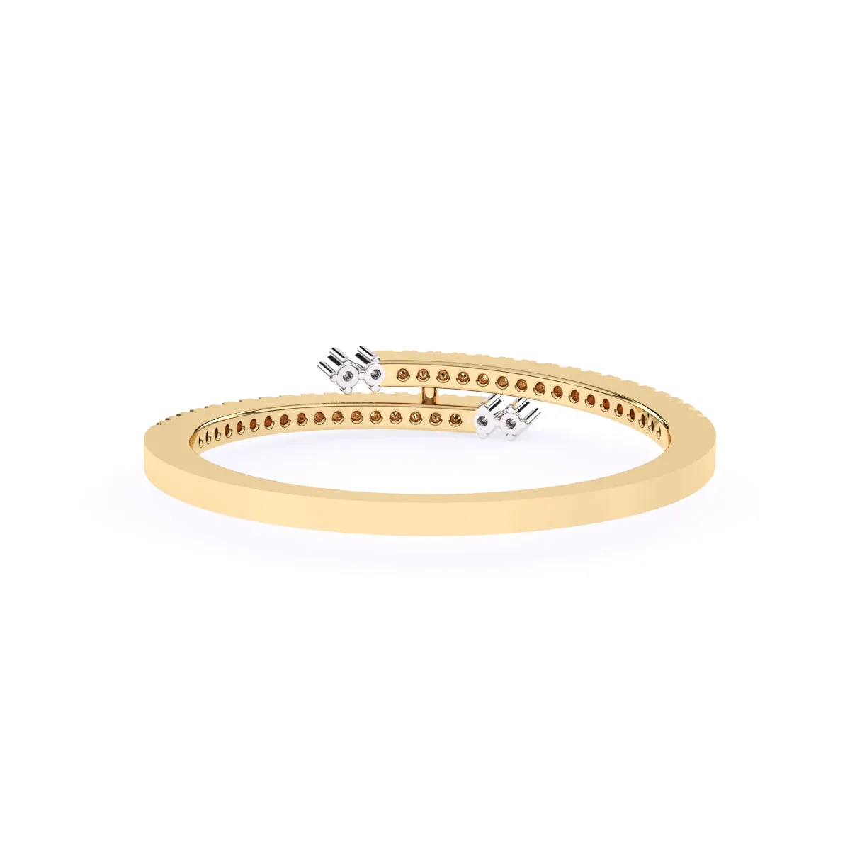 Trendy Round Diamond Bypass Wedding Band