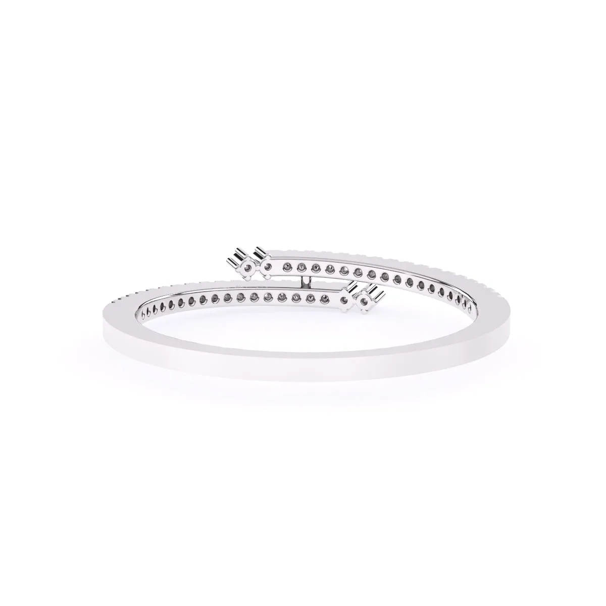 Trendy Round Diamond Bypass Wedding Band