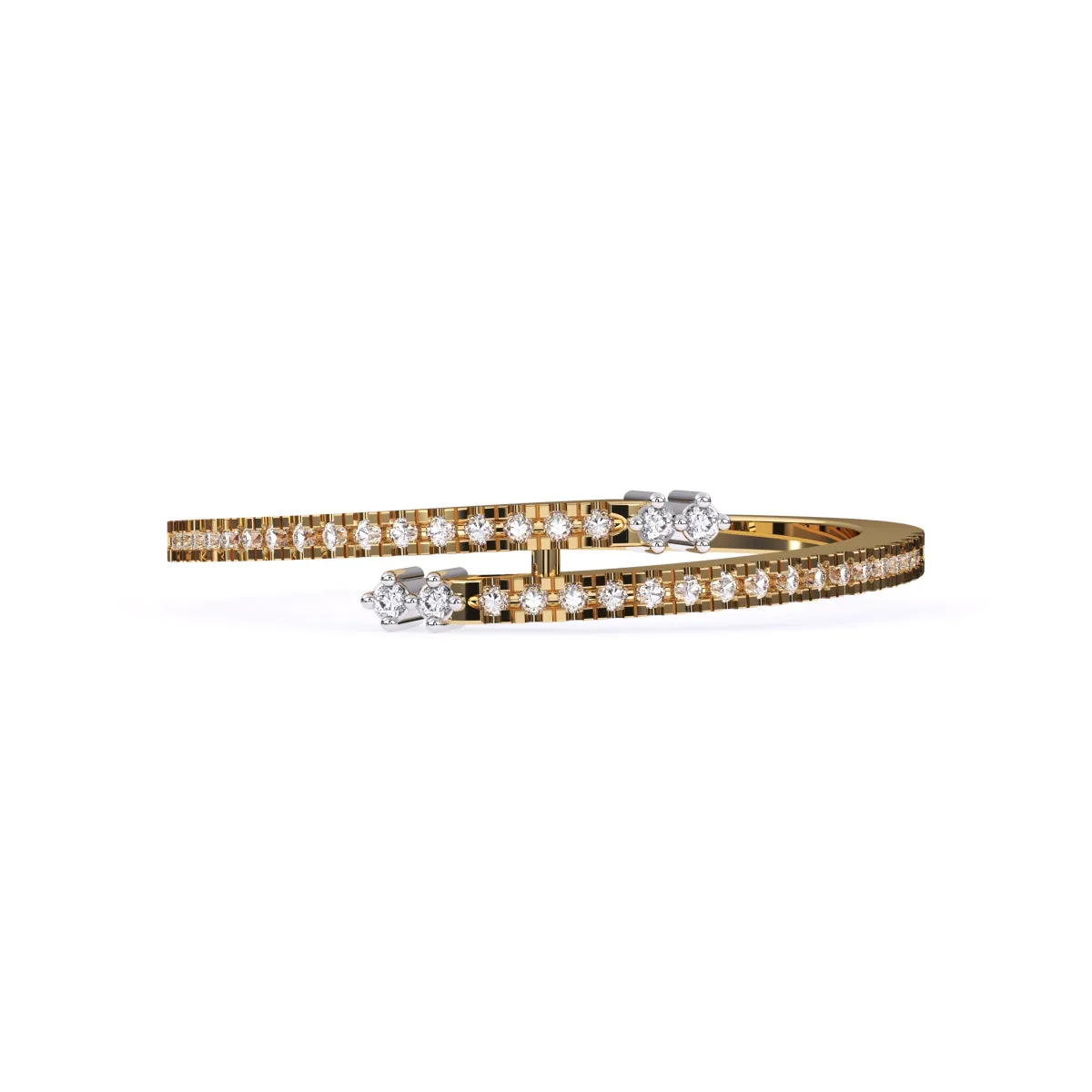 Trendy Round Diamond Bypass Wedding Band