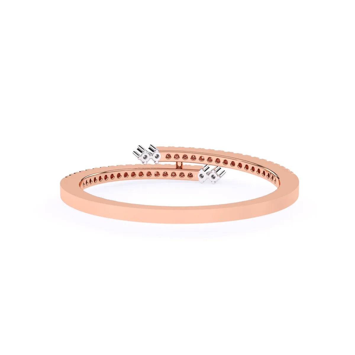 Trendy Round Diamond Bypass Wedding Band