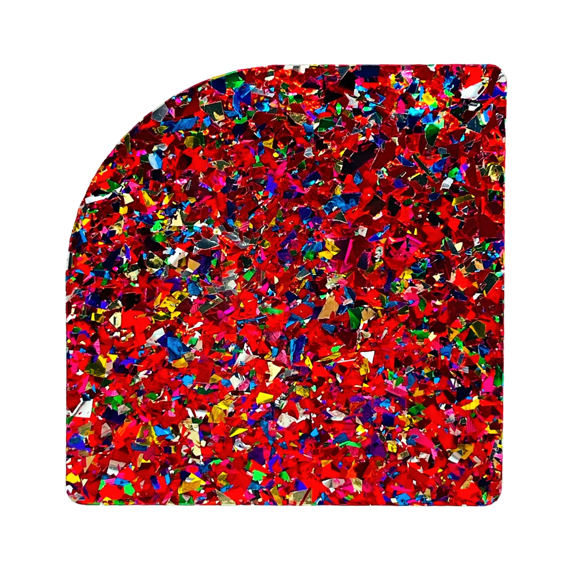 Unicorn Candy Ruby Glitter Cast Acrylic Sheet