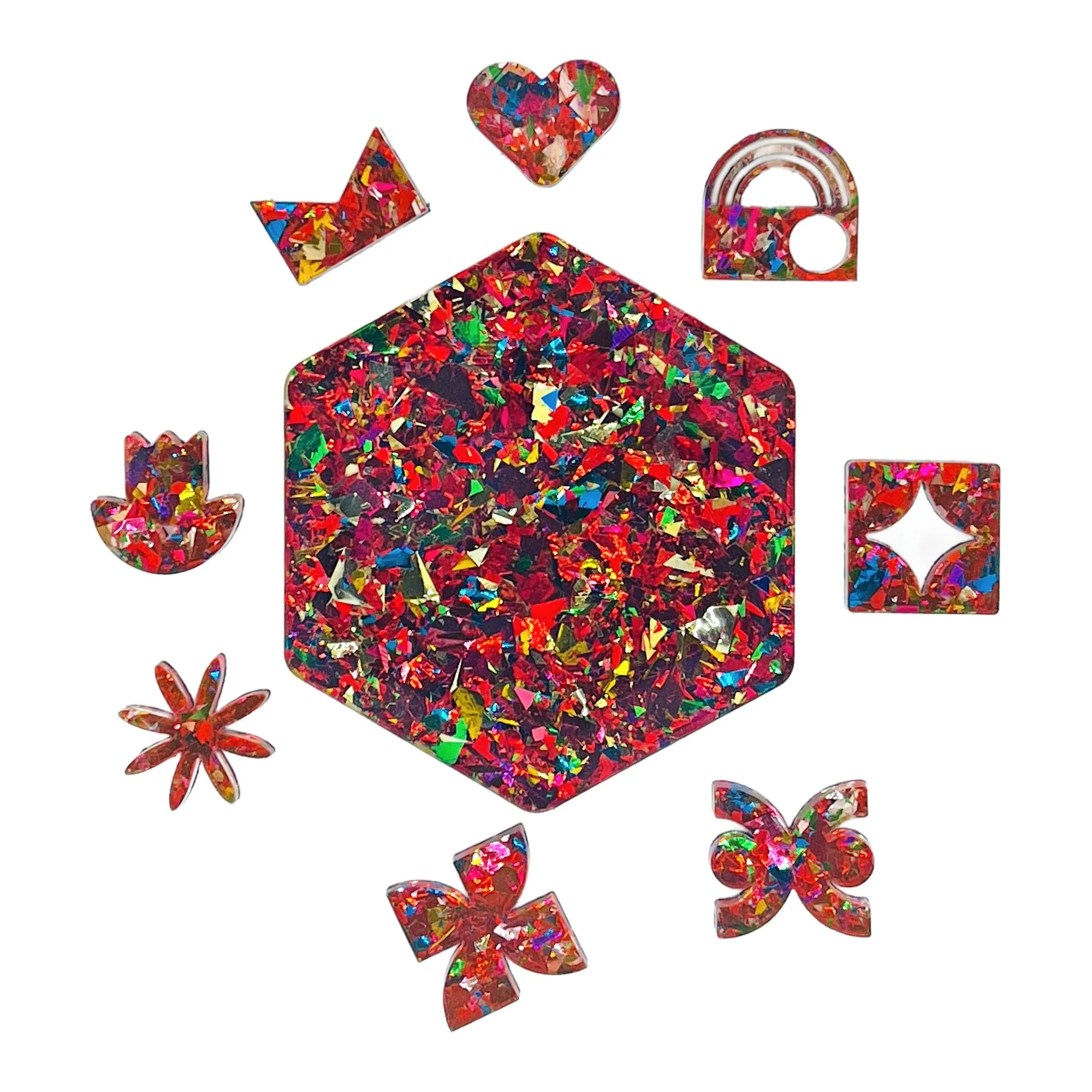 Unicorn Candy Ruby Glitter Cast Acrylic Sheet