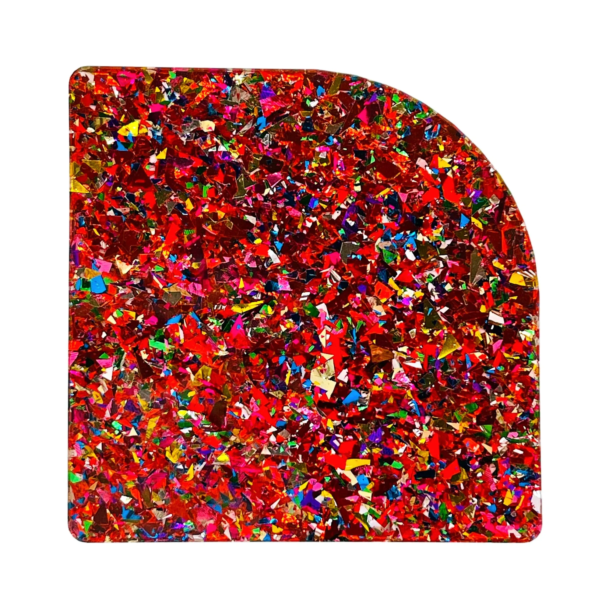 Unicorn Candy Ruby Glitter Cast Acrylic Sheet