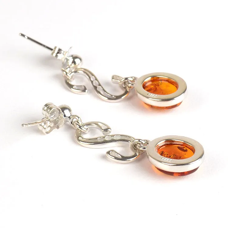 Unique Amber Drop Earrings