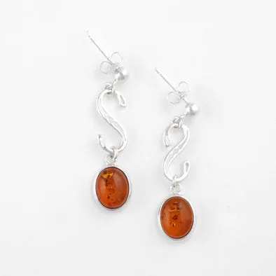 Unique Amber Drop Earrings