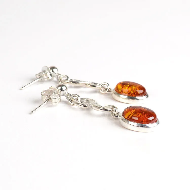 Unique Amber Drop Earrings
