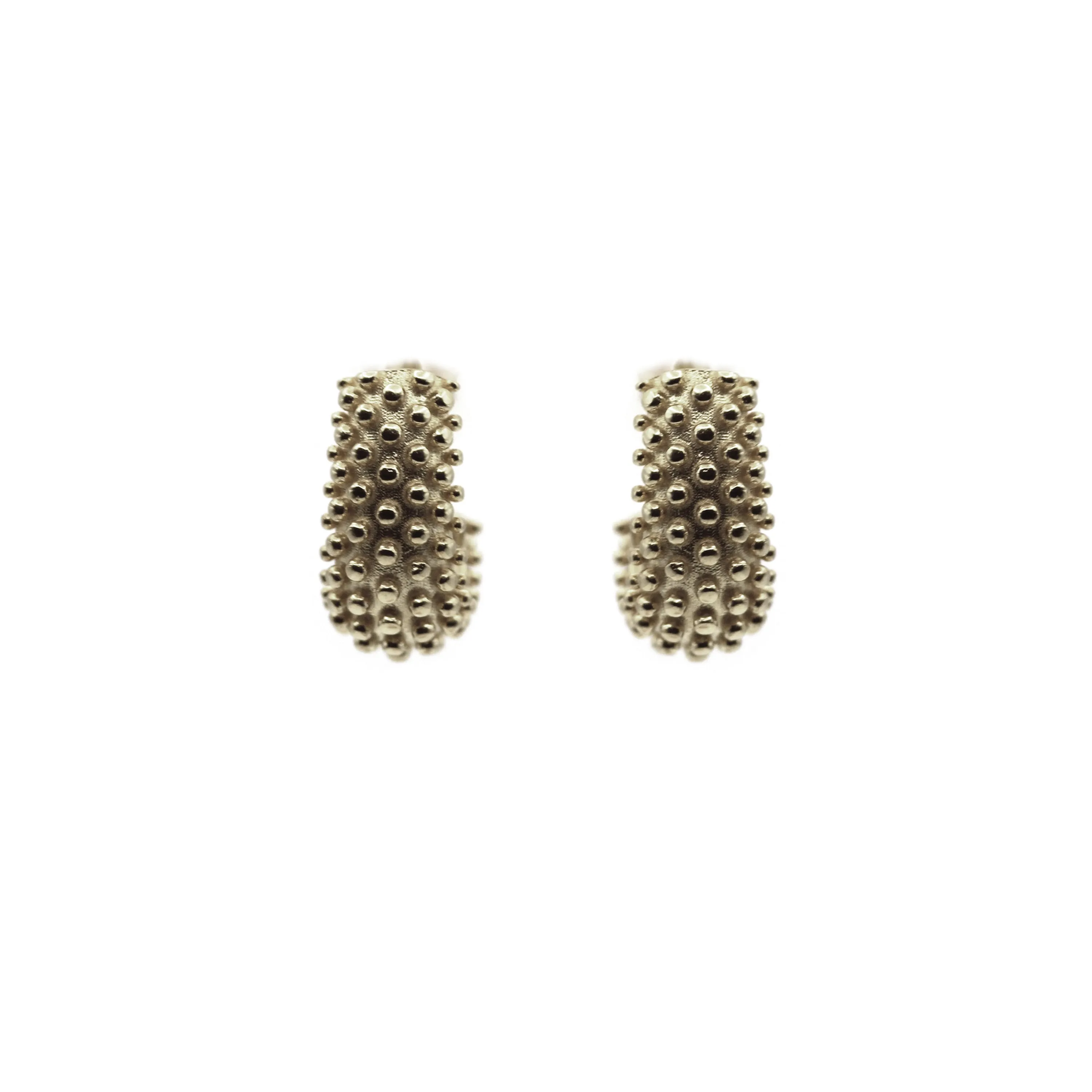 Unique Ball Textured Gold Hoop Earrings