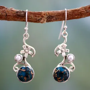 Unique Cultured pearl flower earrings Unique Cultured pearl flower earrings