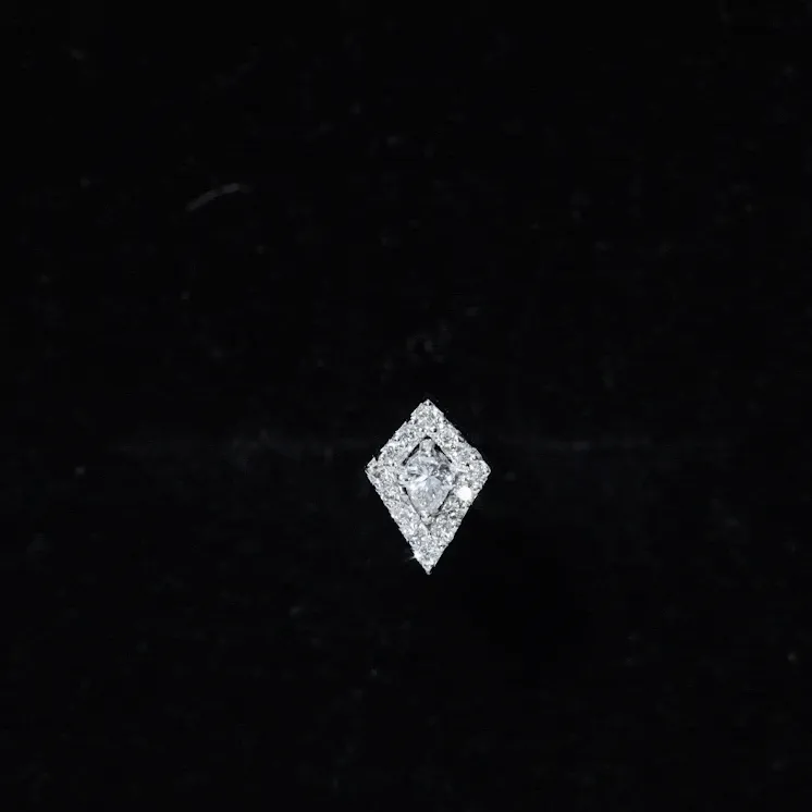 Unique Moissanite Kite Earring for Cartilage Piercing