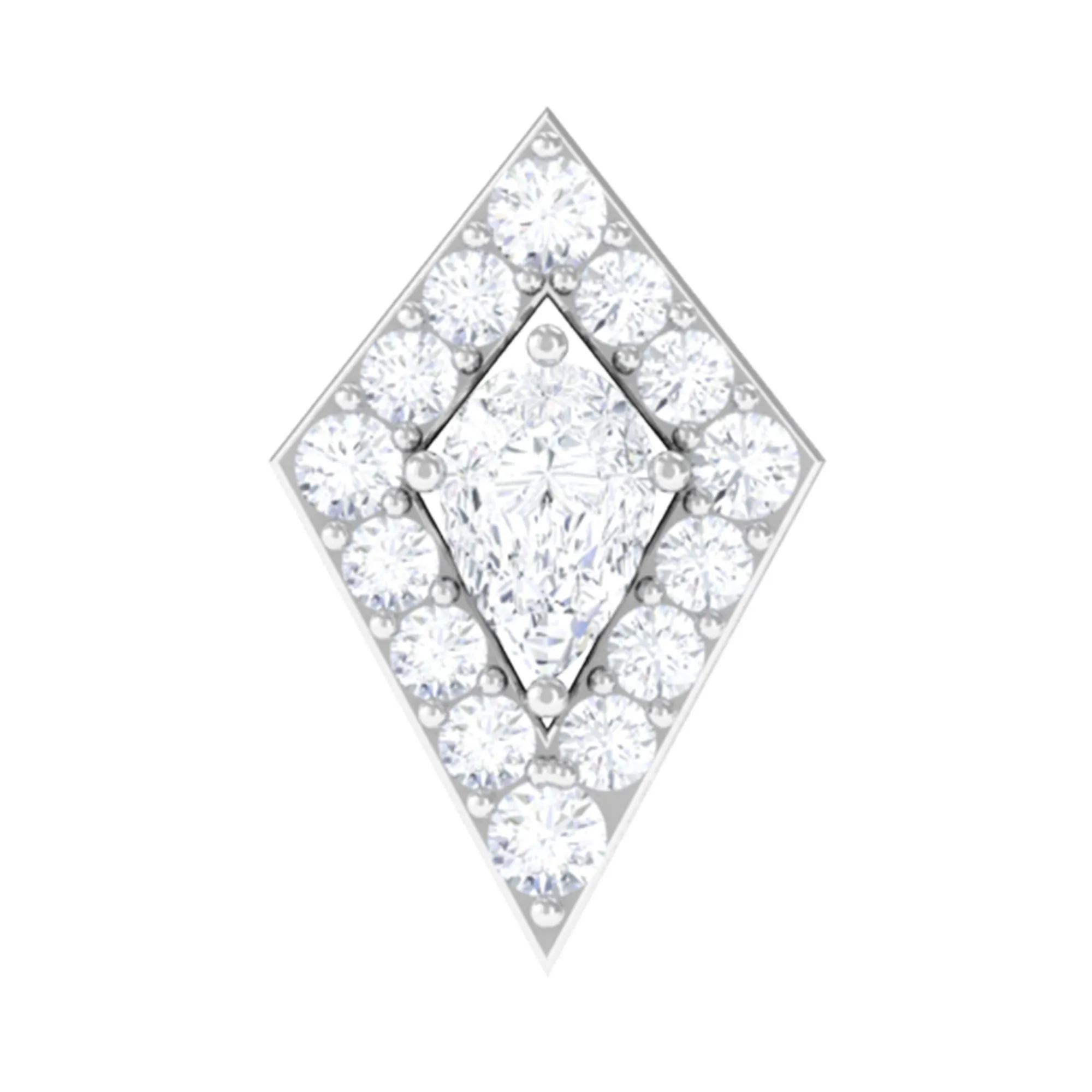 Unique Moissanite Kite Earring for Cartilage Piercing