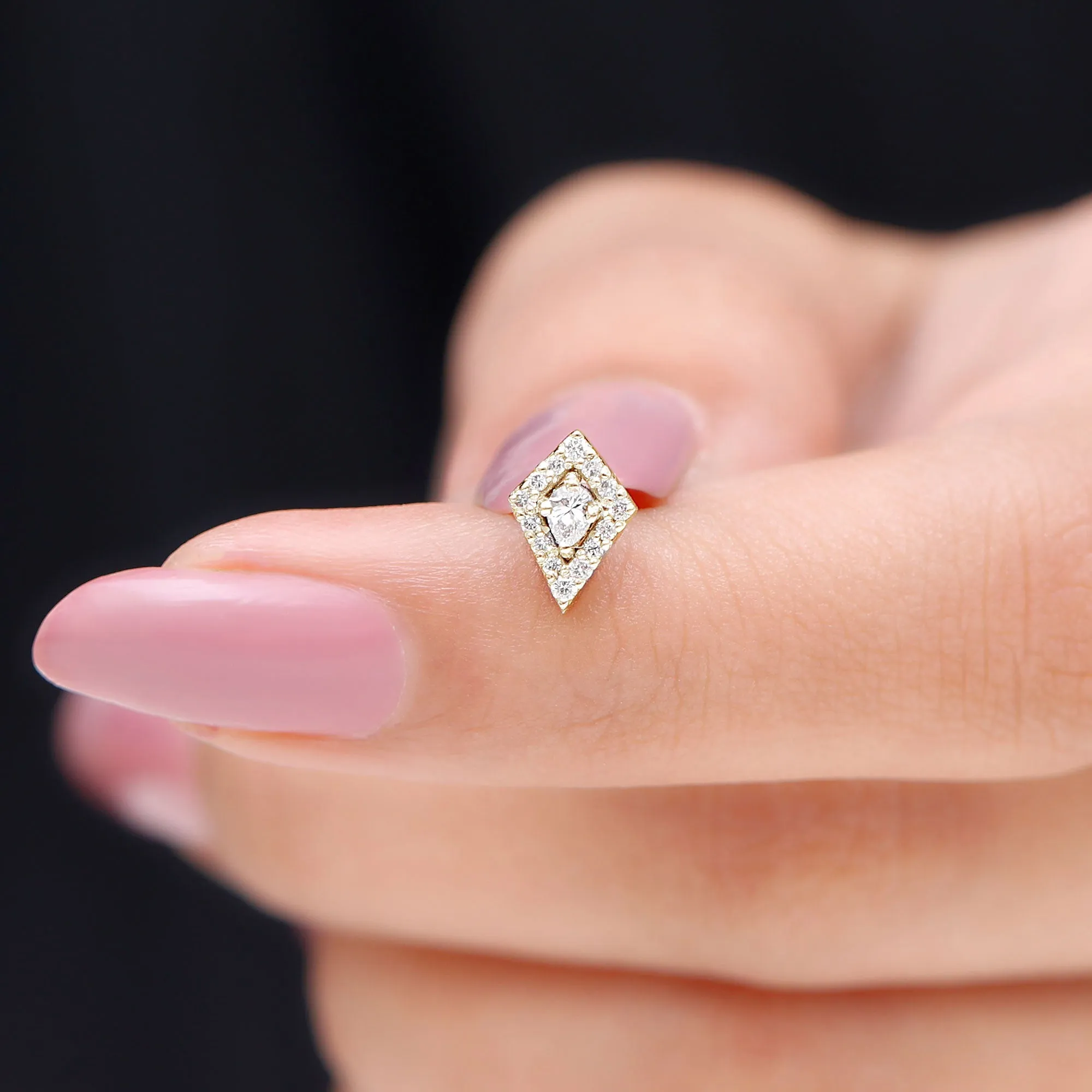Unique Moissanite Kite Earring for Cartilage Piercing