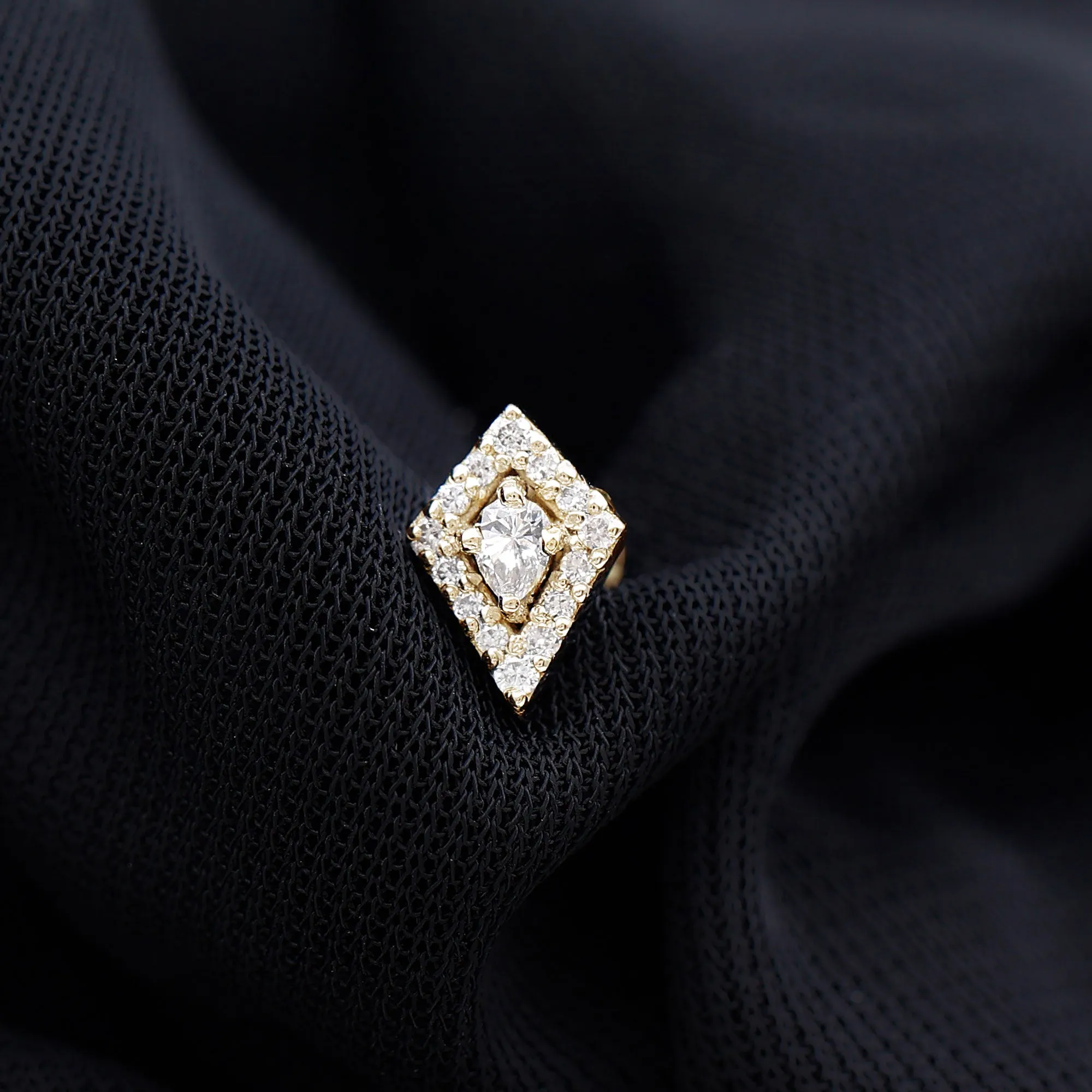 Unique Moissanite Kite Earring for Cartilage Piercing
