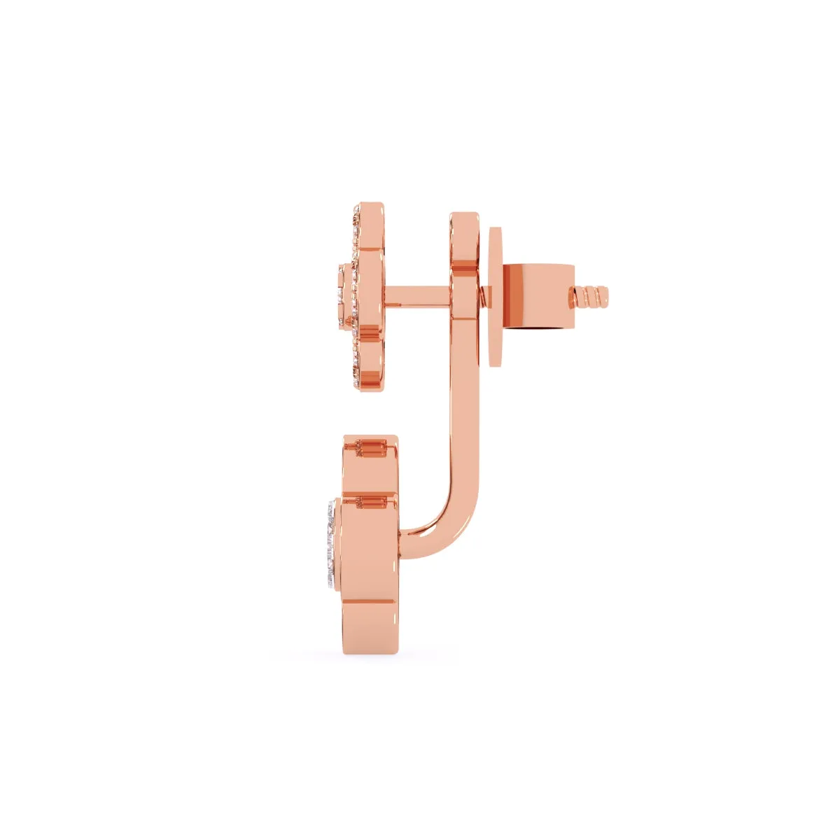 Unique Rose Gold Diamond Dangler Earrings
