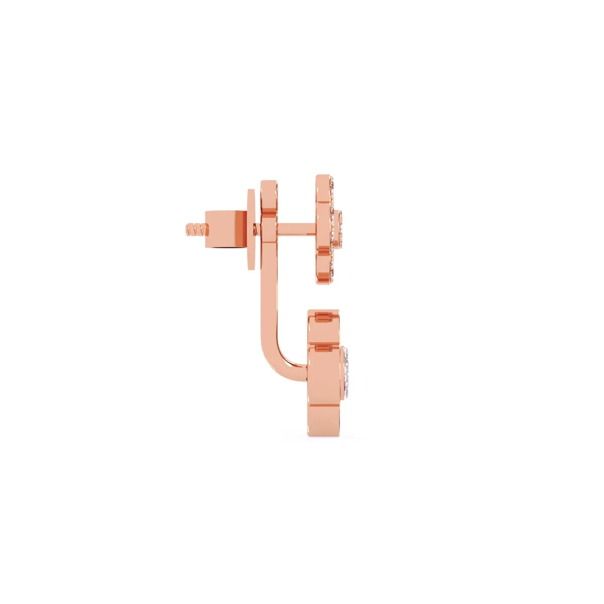 Unique Rose Gold Diamond Dangler Earrings
