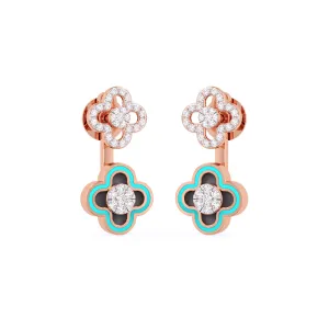 Unique Rose Gold Diamond Dangler Earrings