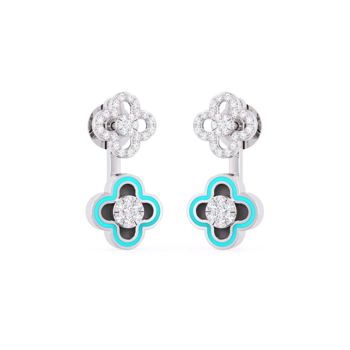 Unique Rose Gold Diamond Dangler Earrings