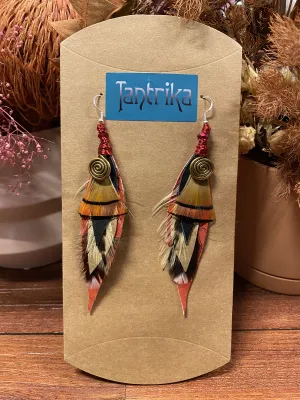 Vera Feather & Leather Earrings