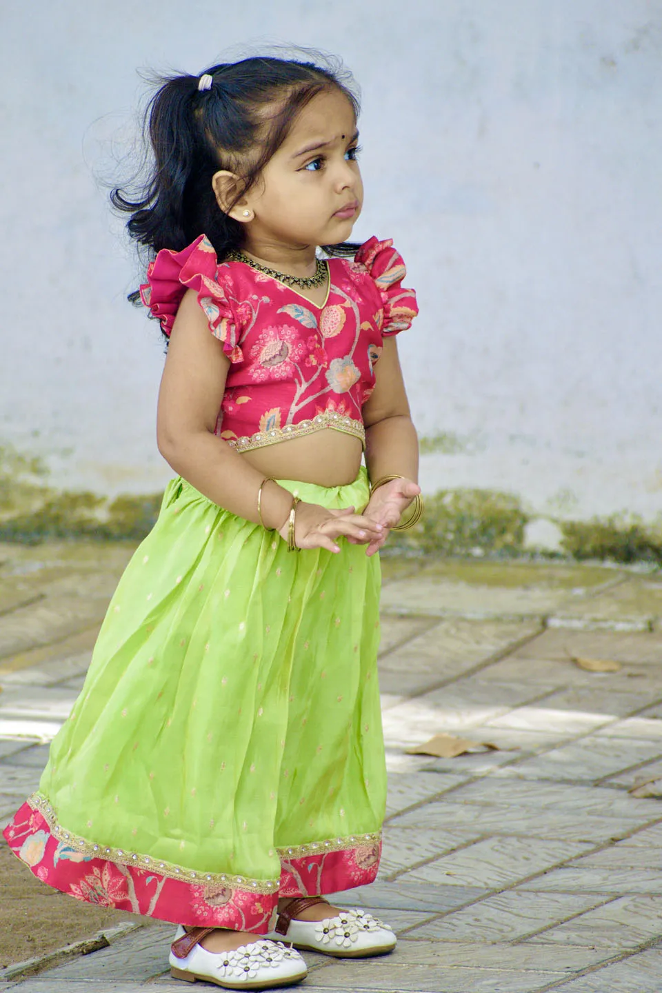 Vidhushi Pink with Green mini