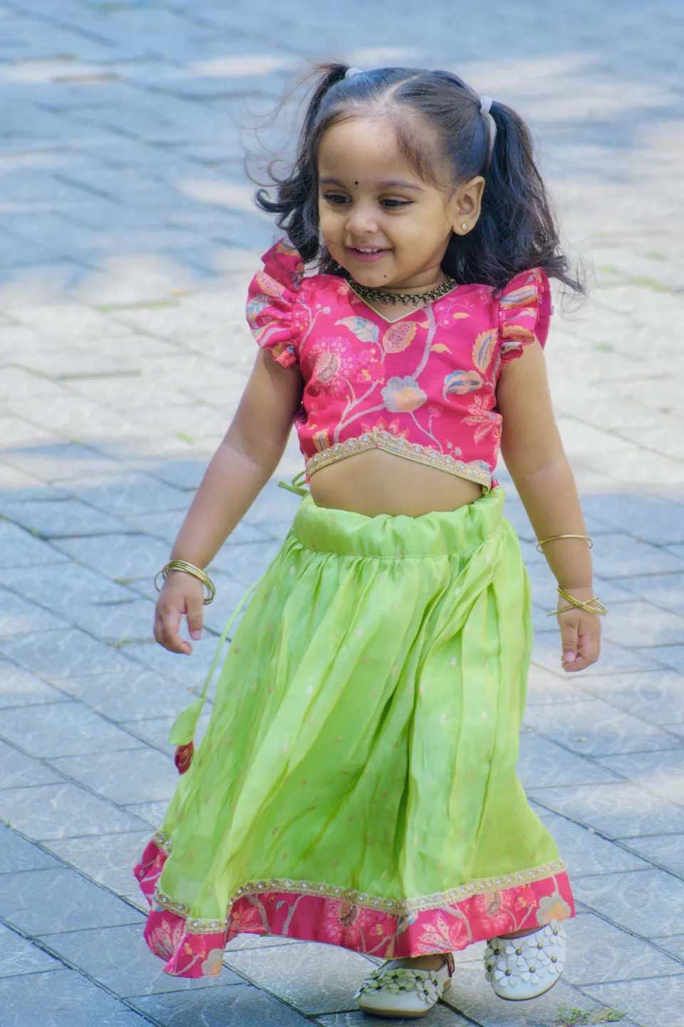 Vidhushi Pink with Green mini