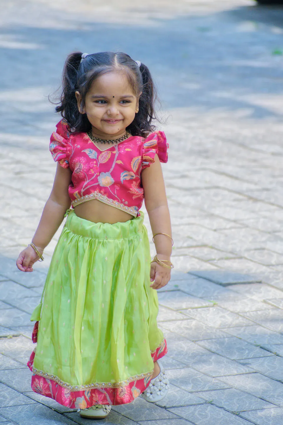 Vidhushi Pink with Green mini