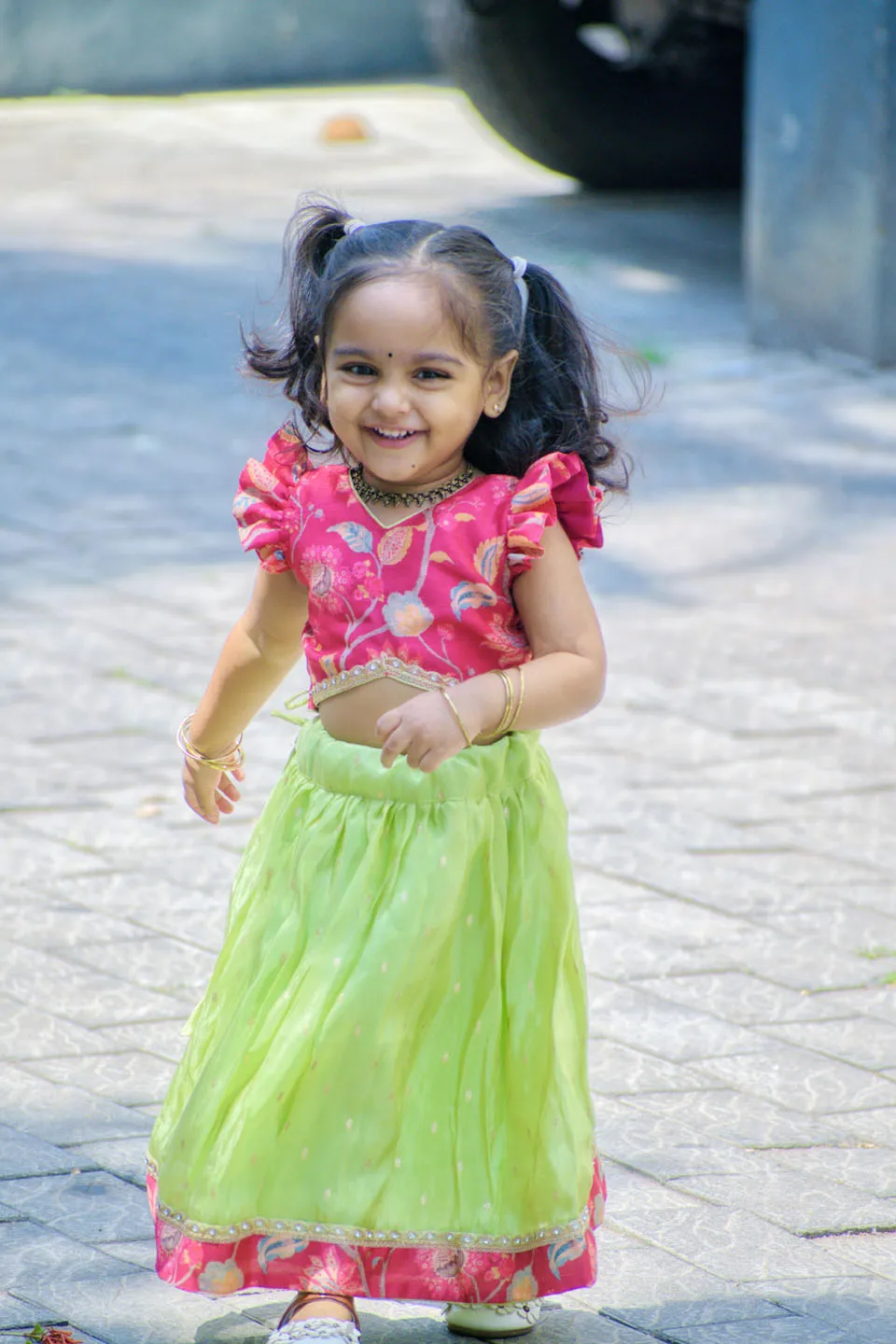 Vidhushi Pink with Green mini