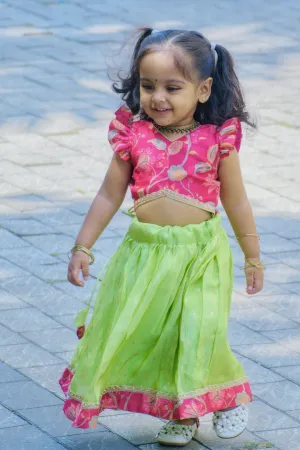 Vidhushi Pink with Green mini