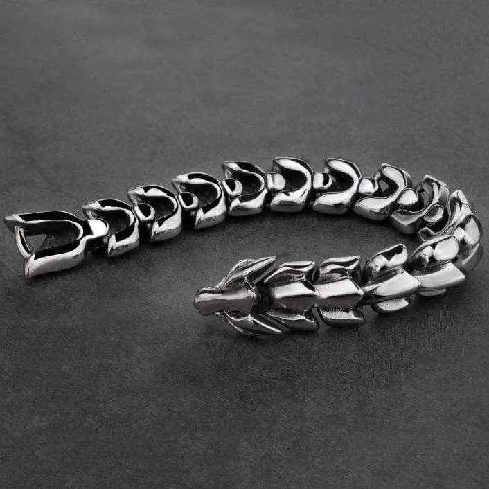 Vintage Dragon Scale Stainless Steel Bracelet