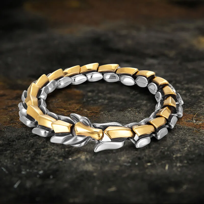 Vintage Dragon Scale Stainless Steel Bracelet