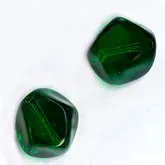 Vintage emerald faceted nugget West Germany. 12mm. Pkg of 4. b11-gr-0936(e)