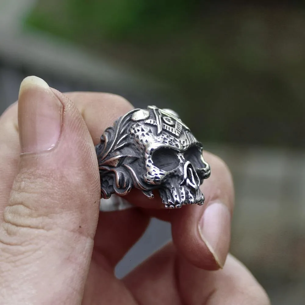 Vintage Masons Vine Skull Biker Ring