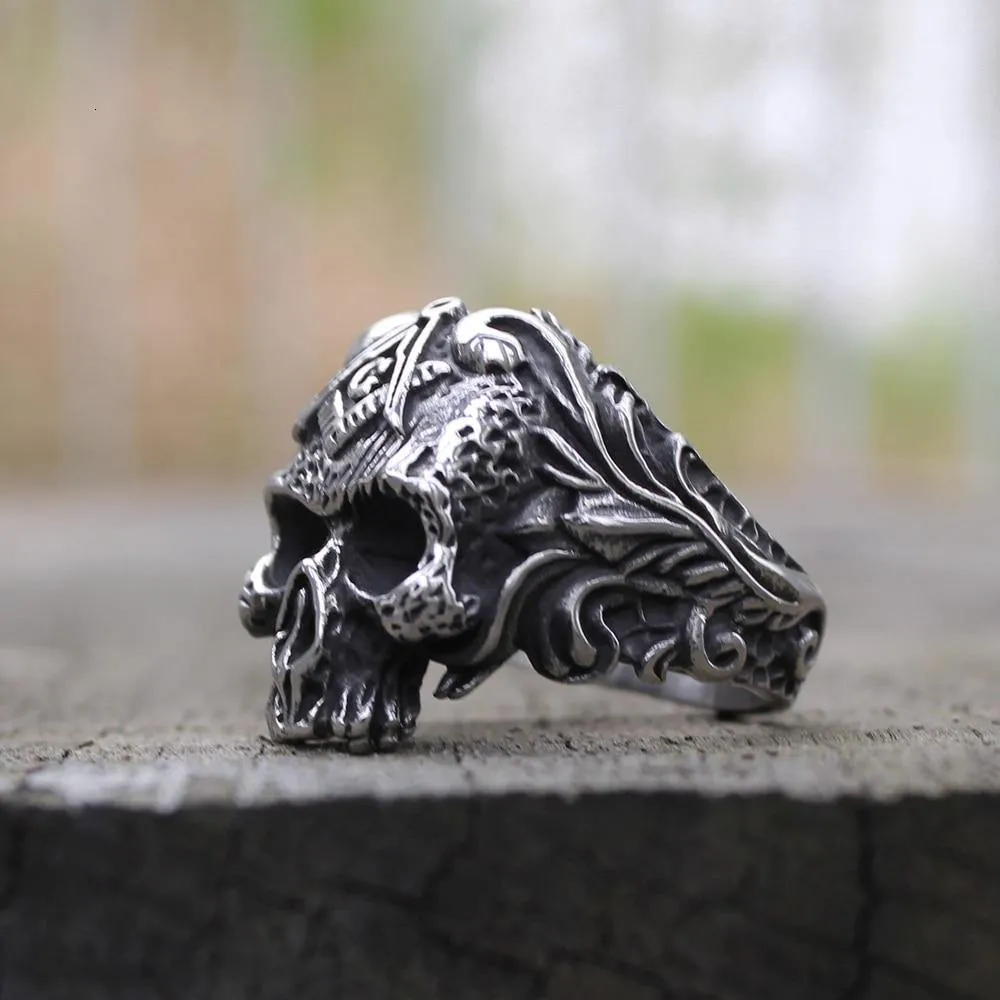 Vintage Masons Vine Skull Biker Ring