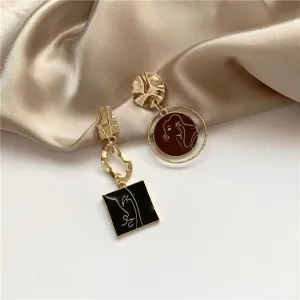 Vintage Unique Portrait Earrings