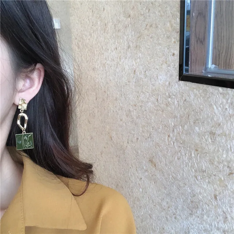Vintage Unique Portrait Earrings