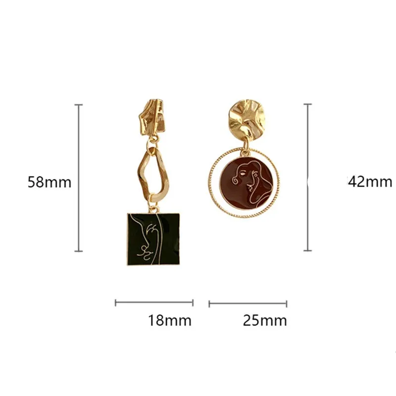 Vintage Unique Portrait Earrings