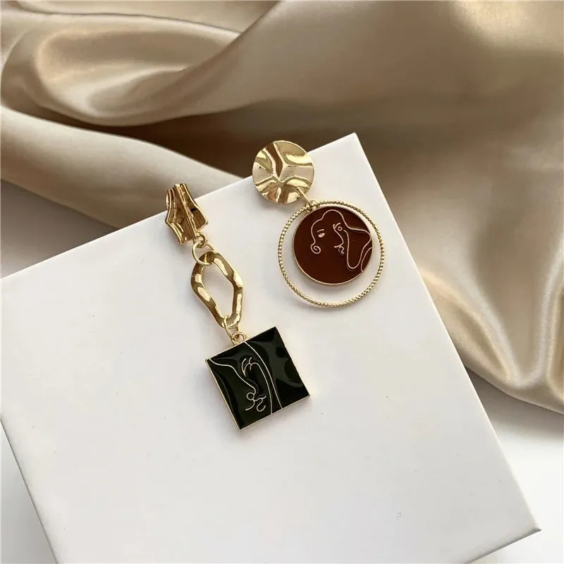 Vintage Unique Portrait Earrings