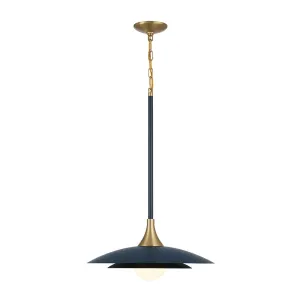 Welsh 1 Light Pendant in Blue and Black