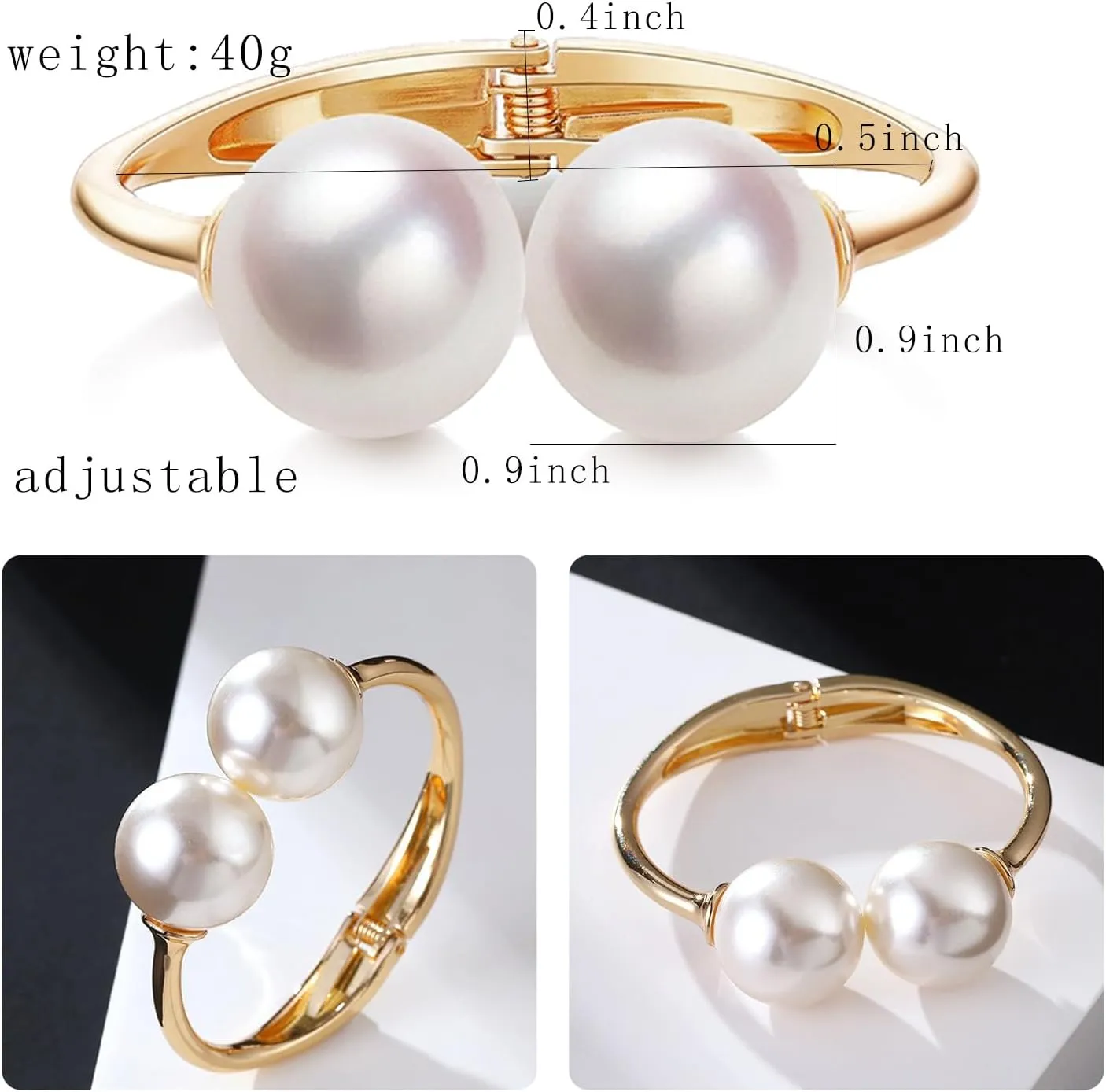 Wide Grooved Crystal Cuff Hinge Bangle Metal Shiny Punk Bracelet Great Polished Fashion Statement Bangles Gold Smooth Bangle Bracelet for Women Fashion Jewelry