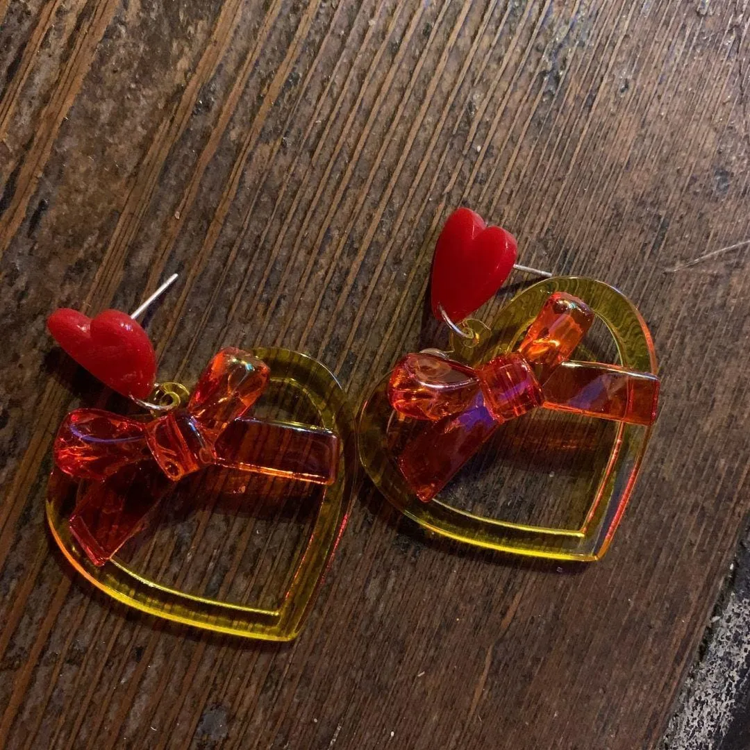 Y2K Jewellery- Heart Earrings